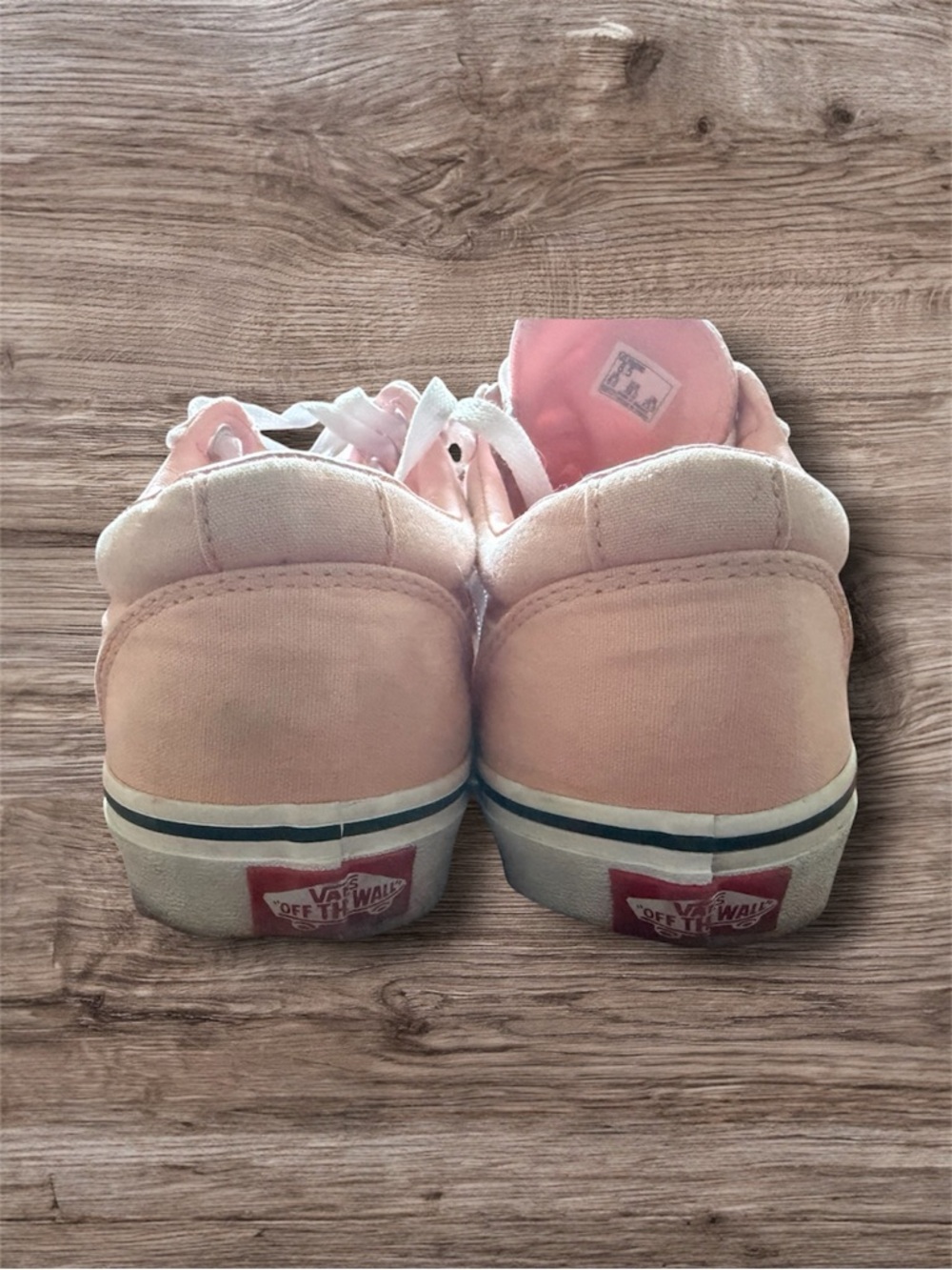 Vans Peach Low-Top Canvas Sneakers with White Label - Picture 5 of 6